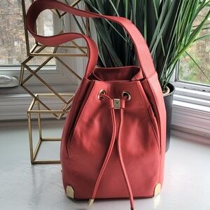 Vince Camuto Leila Drawstring Shoulder Bag – Coral